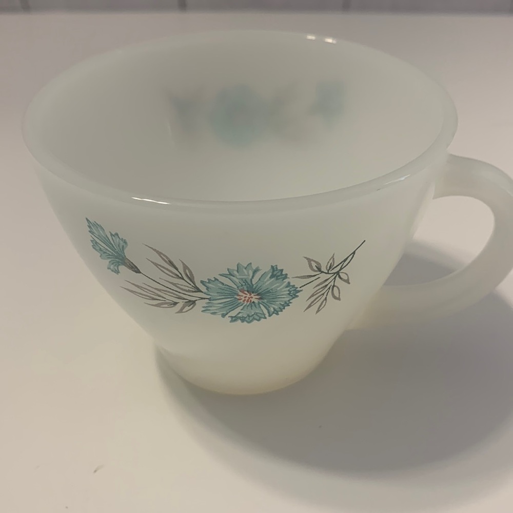 Vintage Fire King Bonnie Blue teacup.